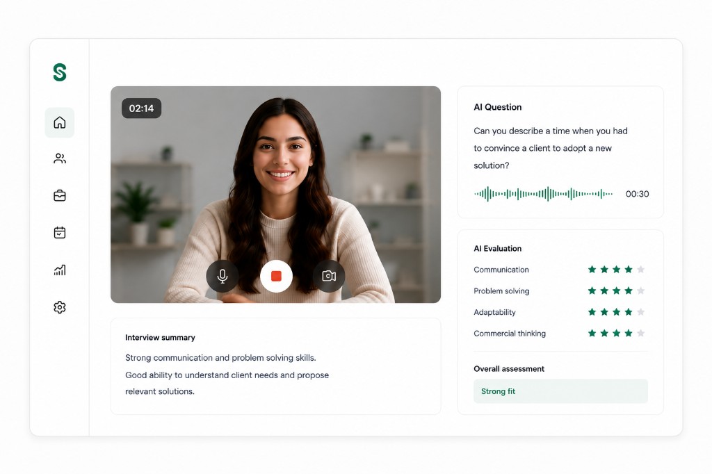 Selektia AI interview interface